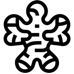 姜饼人 线条 图标