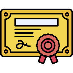 certificate lineal color icon