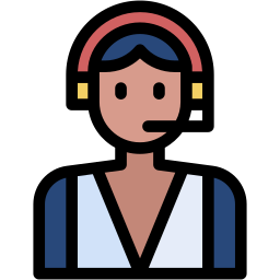 customer support lineal color icon
