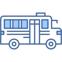 school bus two color icon