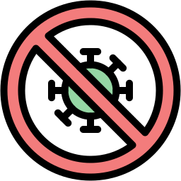 no covid lineal color icon