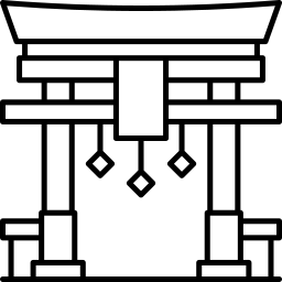 鸟居门 线条 图标