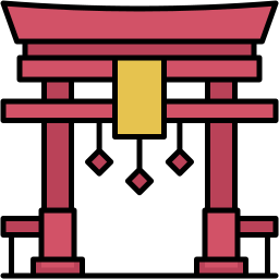 鸟居门 线性色 图标