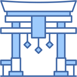 鸟居门 双色 图标
