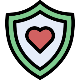security heart lineal-color icon