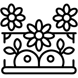 tropical flower line icon
