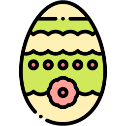 easter egg lineal color icon