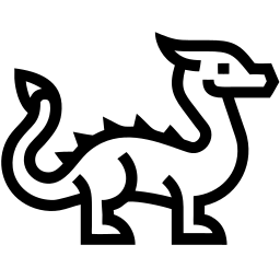 dragón línea icono
