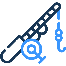 fishing rod two color icon