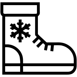winter boot line icon