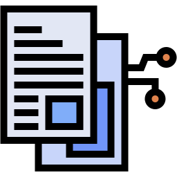 data processing lineal color icon