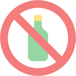 no alcohol flat icon