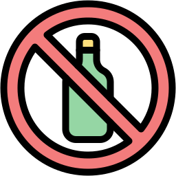no alcohol lineal color icon