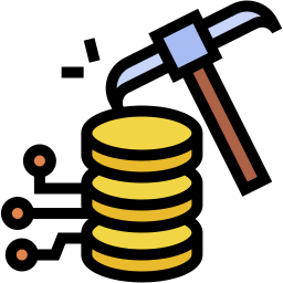 data mining lineal color icon