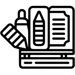 art supplies line icon