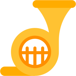 french horn flat icon
