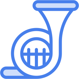 french horn two color icon