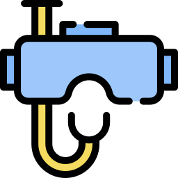 snorkeling lineal color icon