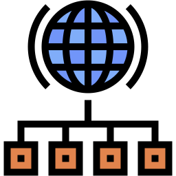network lineal color icon