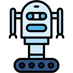 robot lineal color icon