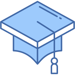 graduation cap two color icon