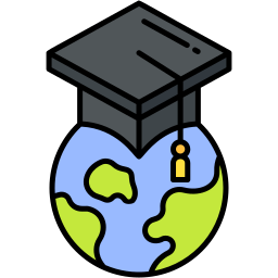 graduation cap lineal color icon