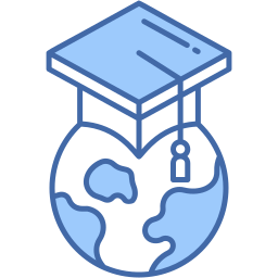 graduation cap two color icon