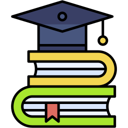 graduation cap lineal color icon