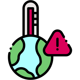 global warming lineal color icon