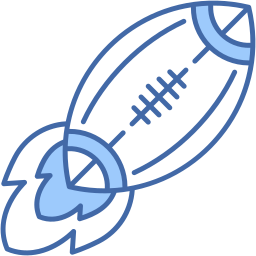 cohete de fútbol dos colores icono