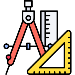 drafting tool lineal color icon