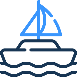 sailboat two color icon