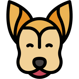 german shepherd lineal-color icon