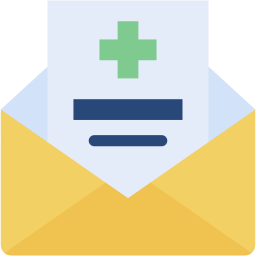 medical mail flat icon