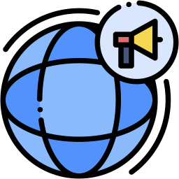 global campaign lineal color icon