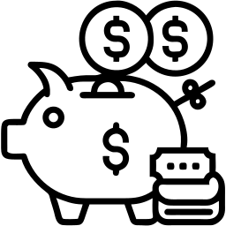 حصالة نقود خط أيقونة