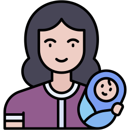 mother baby lineal color icon