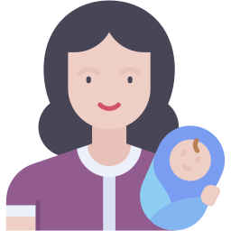 mother baby flat icon
