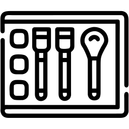 makeup brushes line icon