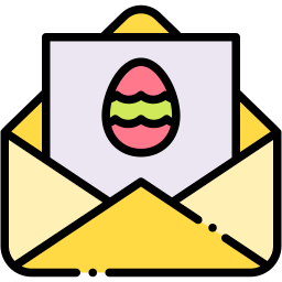 easter invitation lineal color icon