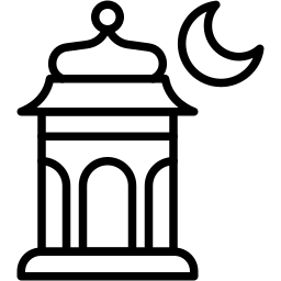 斋月灯笼 线条 图标
