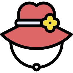 topi matahari warna linear ikon