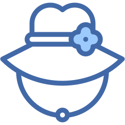 topi matahari dua warna ikon