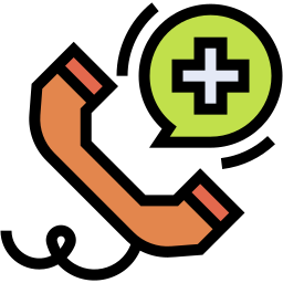 emergency call lineal color icon