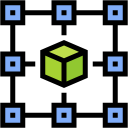blockchain lineal color icon