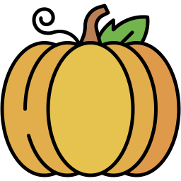 pumpkin lineal color icon
