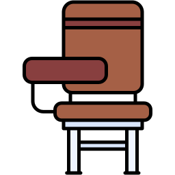 学校椅子 线性色 图标