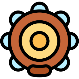 tambourine lineal color icon