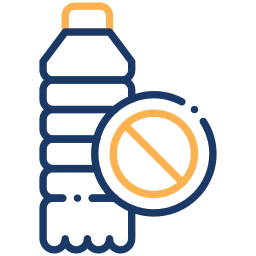 plastic ban two-color icon