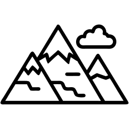 catena montuosa linea icona